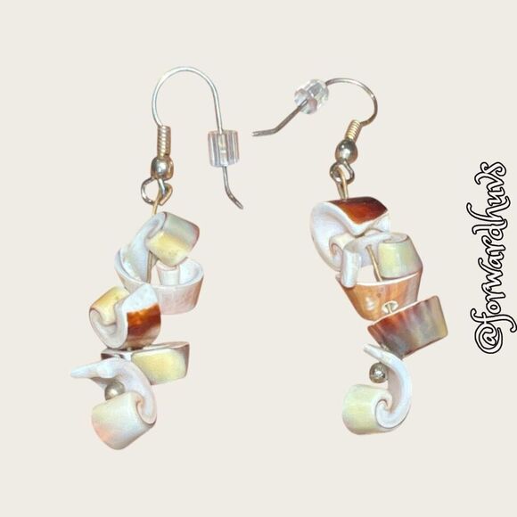 Bundle Sale 3 for $15 | Seashell Dangle Earrings – Natural and Elegant - Picture 1 of 7